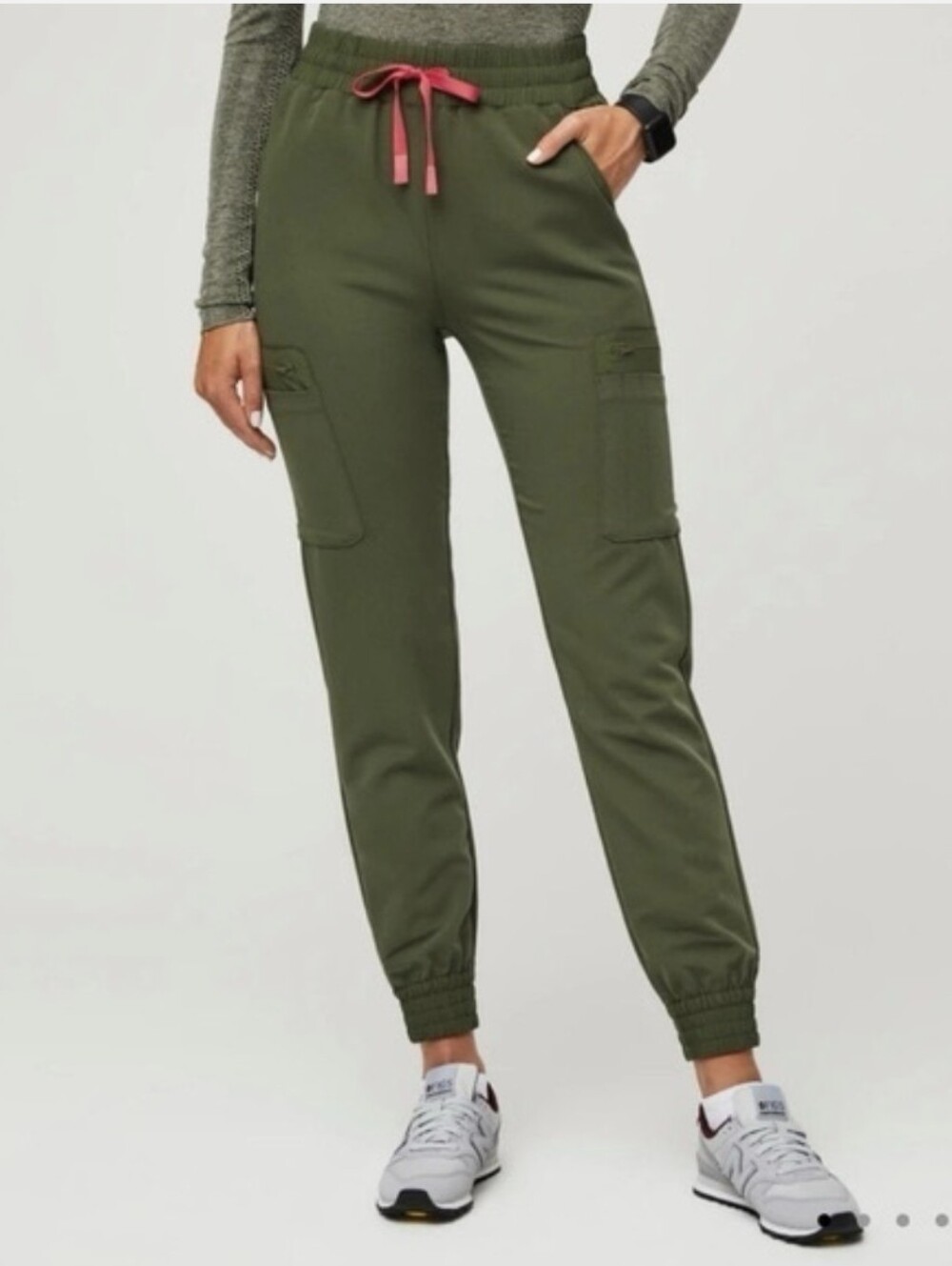 NWT Figs Dark Olive Atlanta High Waisted Skinny Jogger Scrub Pants Size SP